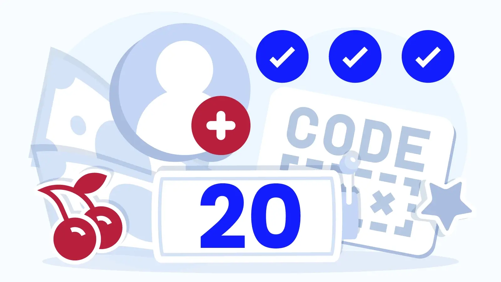 Four-step visual guide showing how to claim 20 free spins no deposit bonuses including registration, bonus code entry, wagering completion, and withdrawal process for Irish players