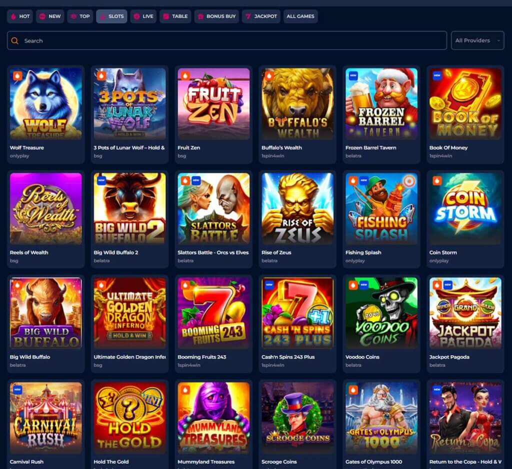 Axe Casino desktop slots screenshot showing slot game categories, featured titles and filtering options - tested Axe Casino desktop slots screenshot showing slot game categories, featured titles and filtering options - tested
