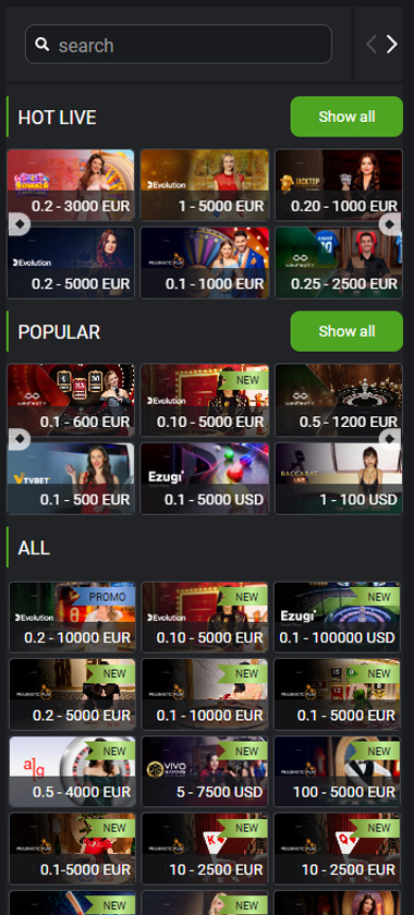 Betlabel Casino Mobile Preview 2