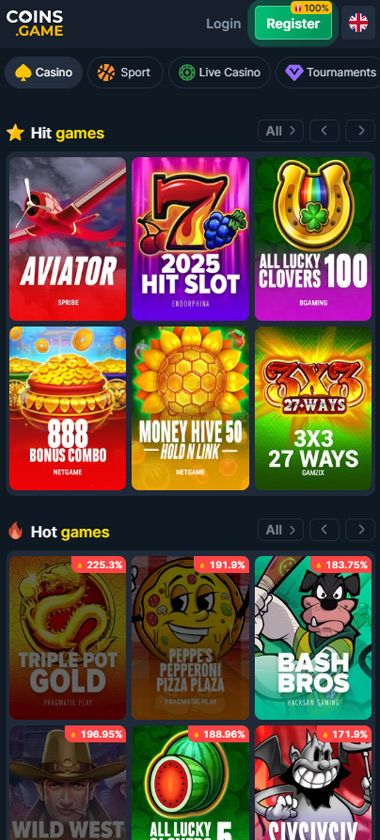 Coinsgame Casino Mobile Preview 2