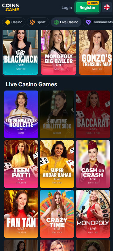 Coinsgame Casino Mobile Preview 1