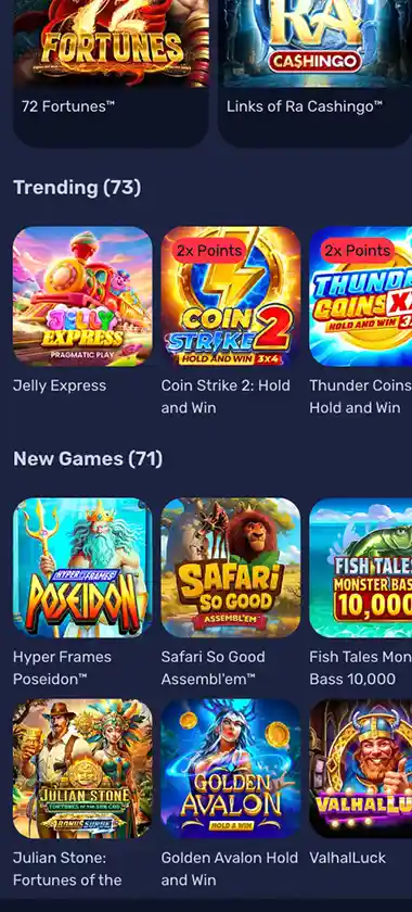 Galacticwins Casino mobile homepage screenshot showing hero banners, navigation menu, featured games, and promotional sections on smartphone interface - tested