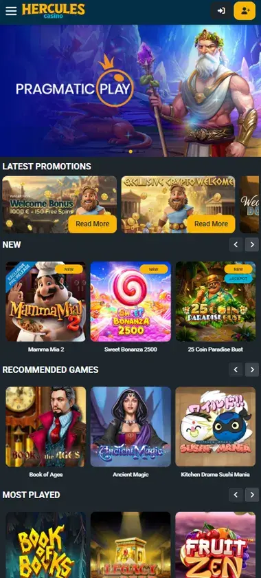 Hercules Casino Mobile Preview 2