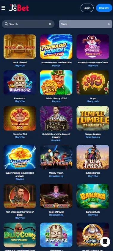 Jaabet Casino Mobile Preview 2