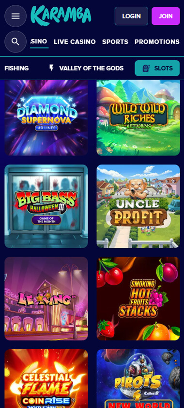 Karamba Casino Mobile Preview 2
