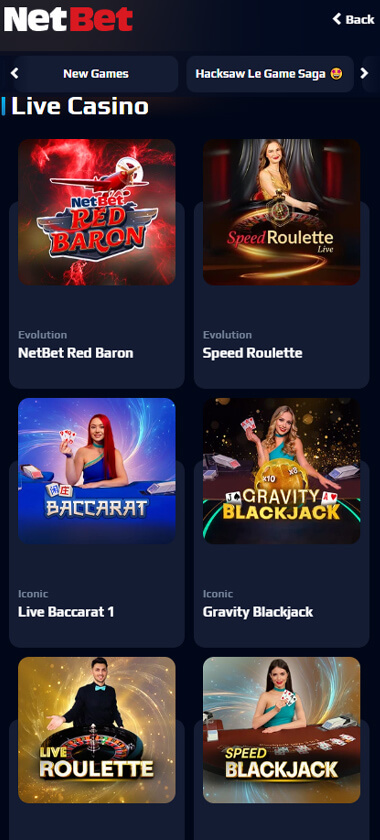 Netbet Casino Mobile Preview 2