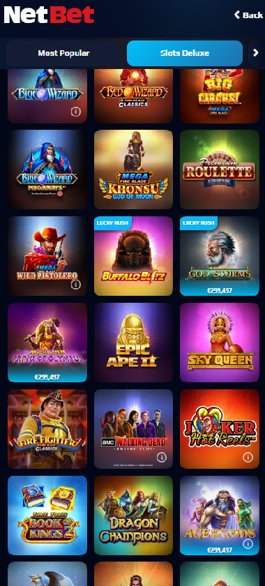 Netbet Casino Mobile Preview 1