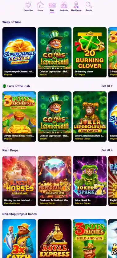 Slotbox Casino mobile slots interface showing slot game selection with popular titles and filtering options - captured during platform testing Slotbox Casino mobile slots interface showing slot game selection with popular titles and filtering options - captured during platform testing