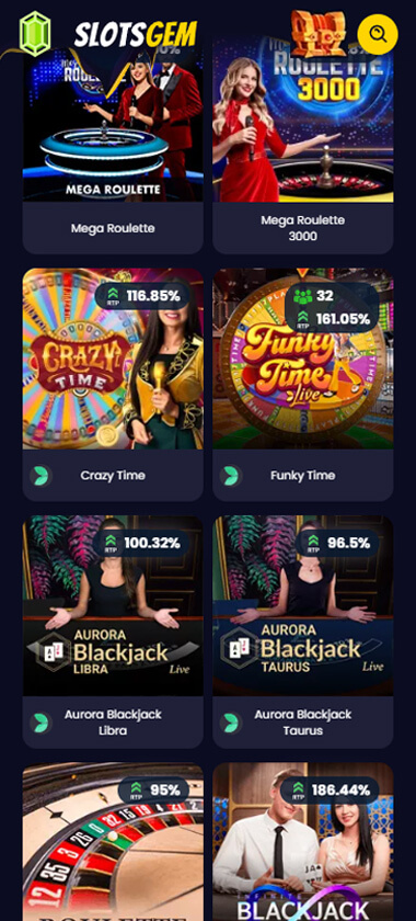 Slotsgem Casino Mobile Preview 1