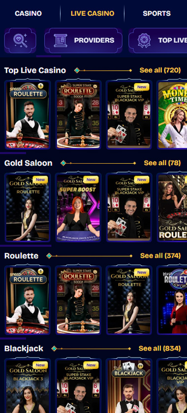 WishWin Casino mobile live casino screenshot showing real-dealer tables including roulette, blackjack and baccarat on smartphone interface - tested WishWin Casino mobile live casino screenshot showing real-dealer tables including roulette, blackjack and baccarat on smartphone interface - tested
