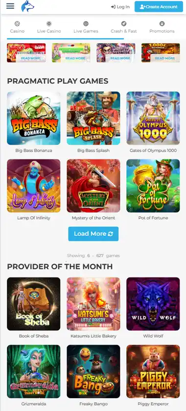 Wolfy Casino Mobile Preview 2