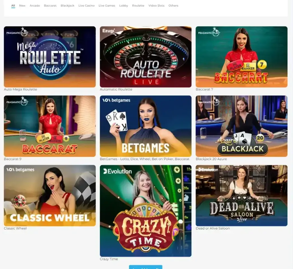 Wolfy Casino desktop live casino screenshot displaying live dealer tables, streaming interface, and game selection grid on widescreen layout - tested Wolfy Casino desktop live casino screenshot displaying live dealer tables, streaming interface, and game selection grid on widescreen layout - tested
