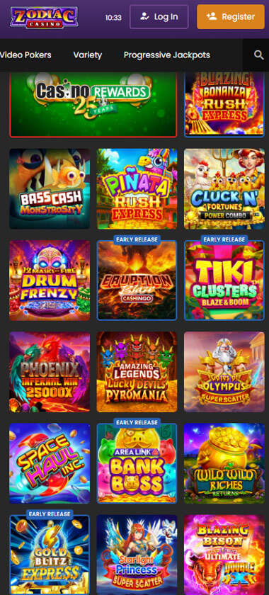 Zodiac Casino Mobile Preview 2
