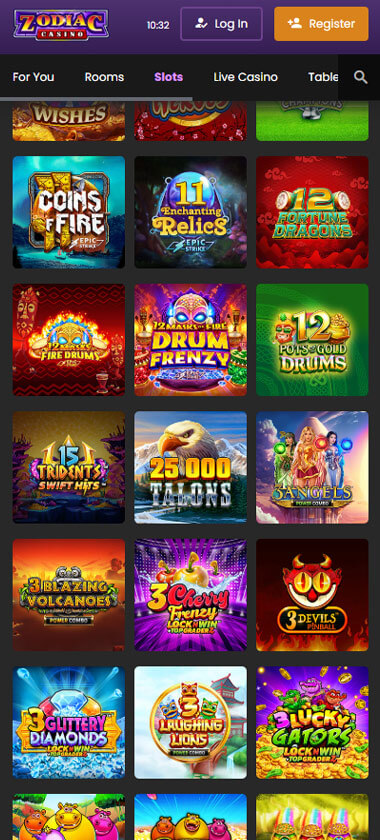 Zodiac Casino Mobile Preview 1