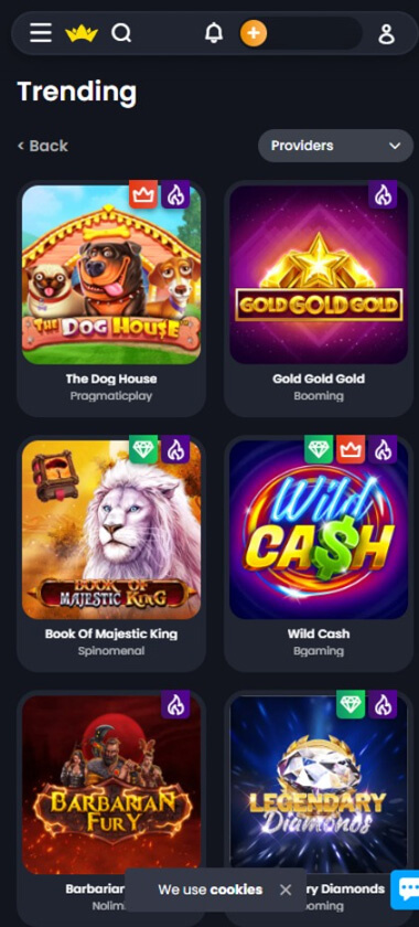 BitKingz Casino mobile slots interface showing slot game selection with popular titles and filtering options - captured during platform testing BitKingz Casino mobile slots interface showing slot game selection with popular titles and filtering options - captured during platform testing