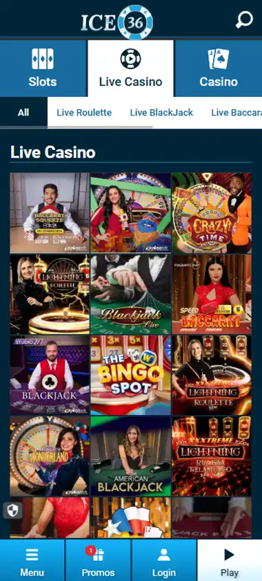 Ice36 Casino Mobile Preview 1