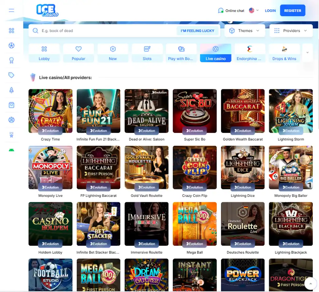 Ice Casino desktop live casino lobby screenshot featuring live dealer games and real-time streaming interface - review testing Ice Casino desktop live casino lobby screenshot featuring live dealer games and real-time streaming interface - review testing