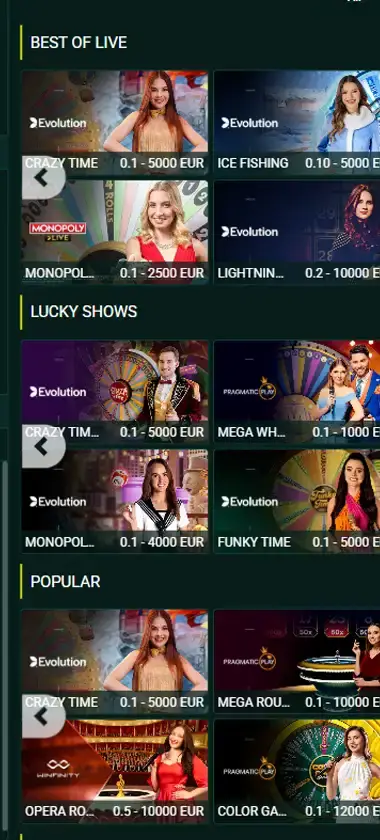 Spinbetter Casino Mobile Preview 1