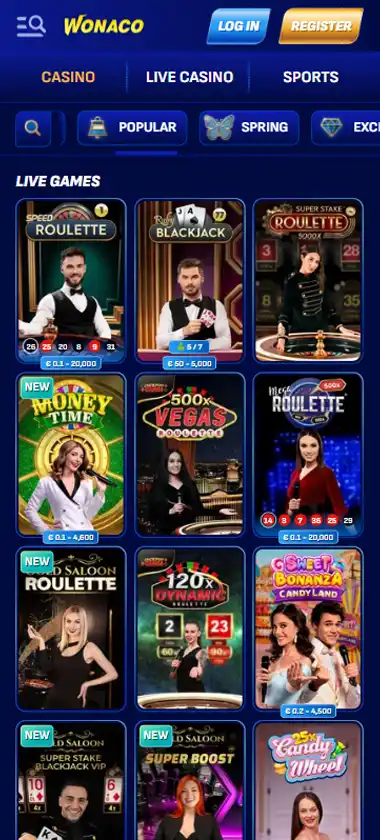 Wonaco Casino Mobile Preview 2