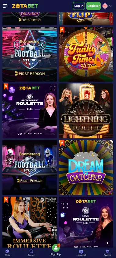 Zotabet Casino Mobile Preview 2